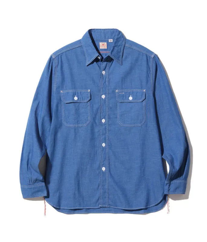 SC25513 Vat Dye Chambray Work Shirt made by Sugar Cane
