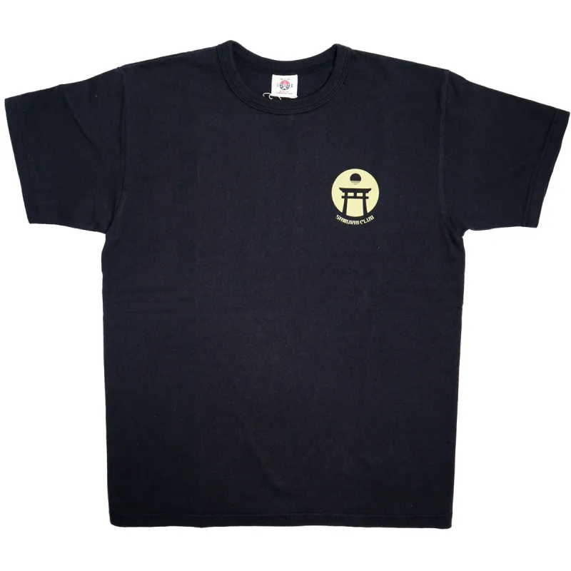 SCT26-101 Heavy Weight Night Owl Tee - Black made by Samurai Jeans