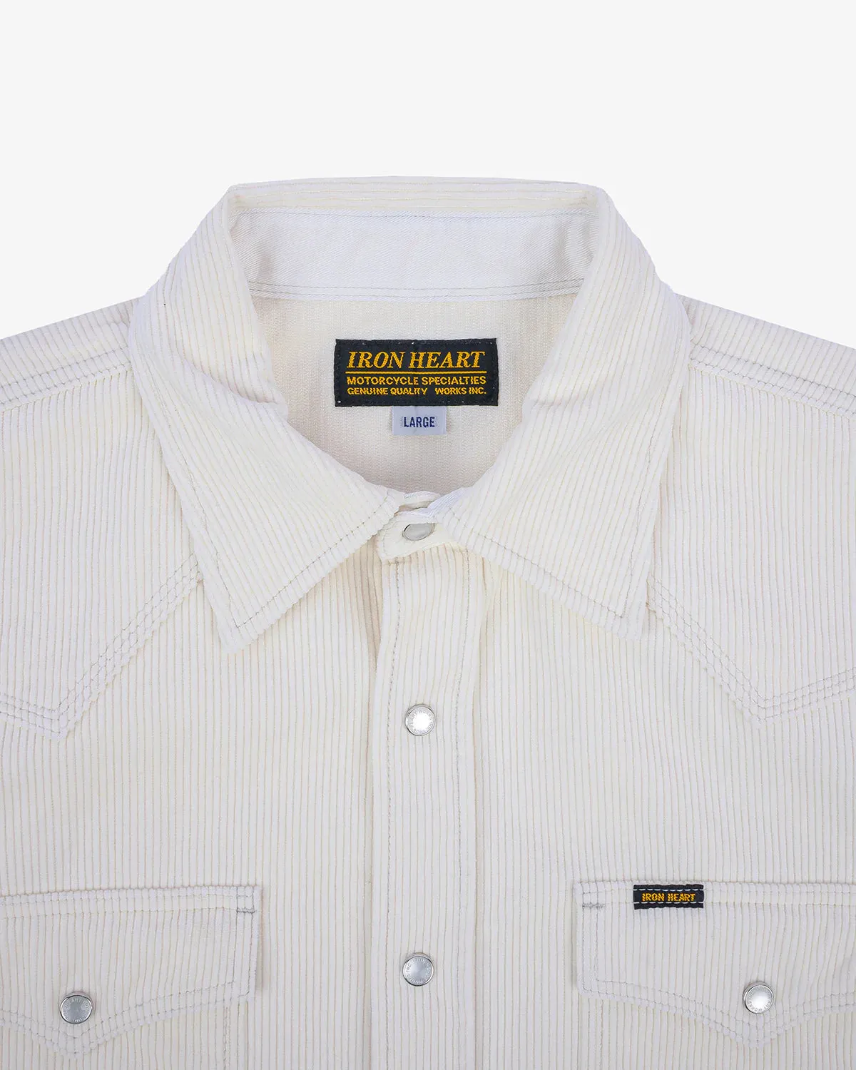 IHSH-398-WHT11oz Corduroy Western Shirt Off White sold by Brooklyn Clothing Co. product image thumbnail 4