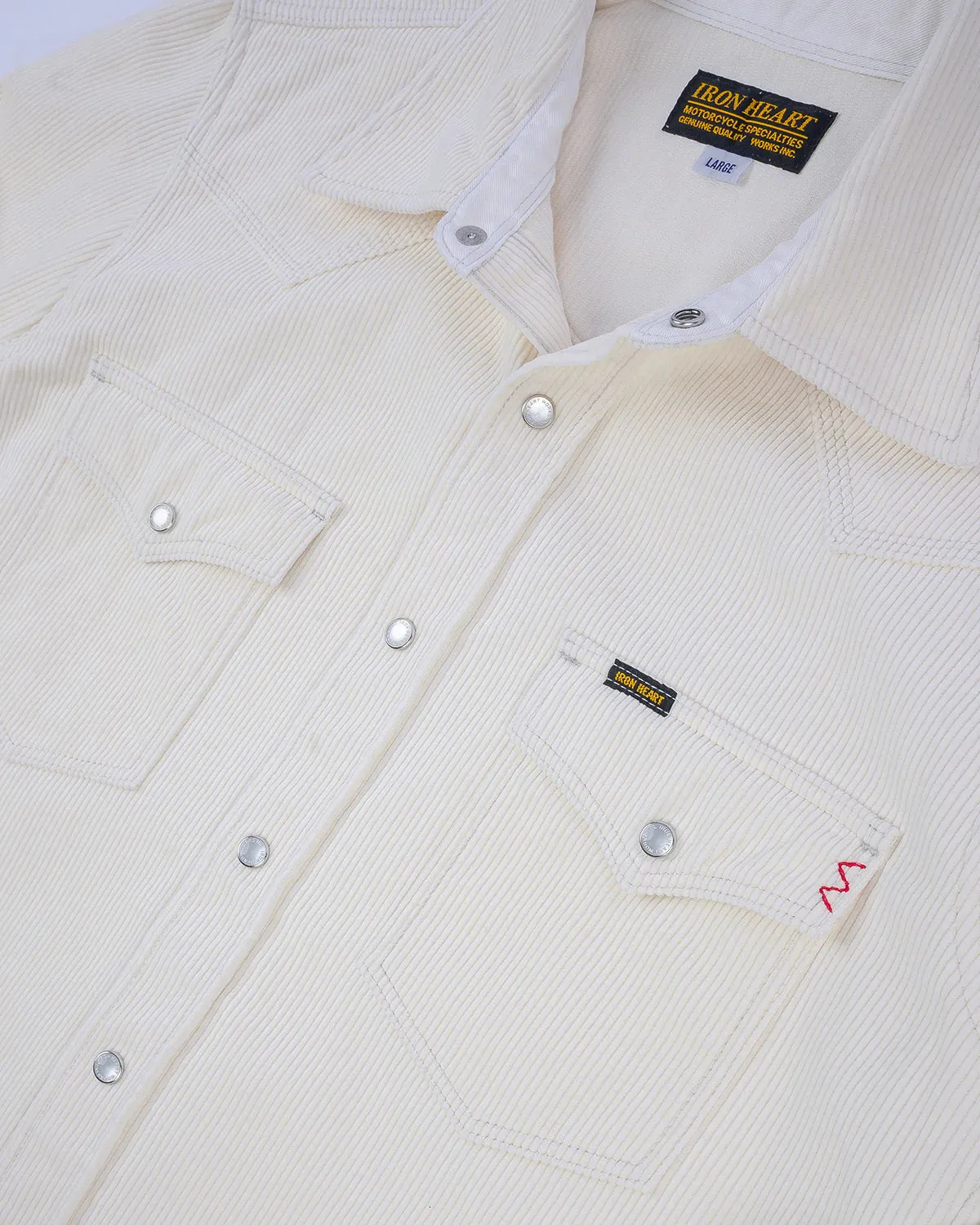 IHSH-398-WHT11oz Corduroy Western Shirt Off White sold by Brooklyn Clothing Co. product image thumbnail 5
