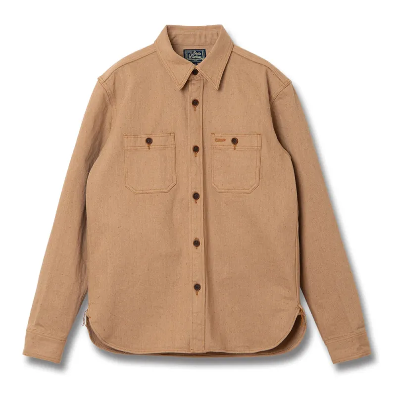 5740 12oz Fox Cotton Work Shirt Brown made by Brooklyn Clothing Co.
