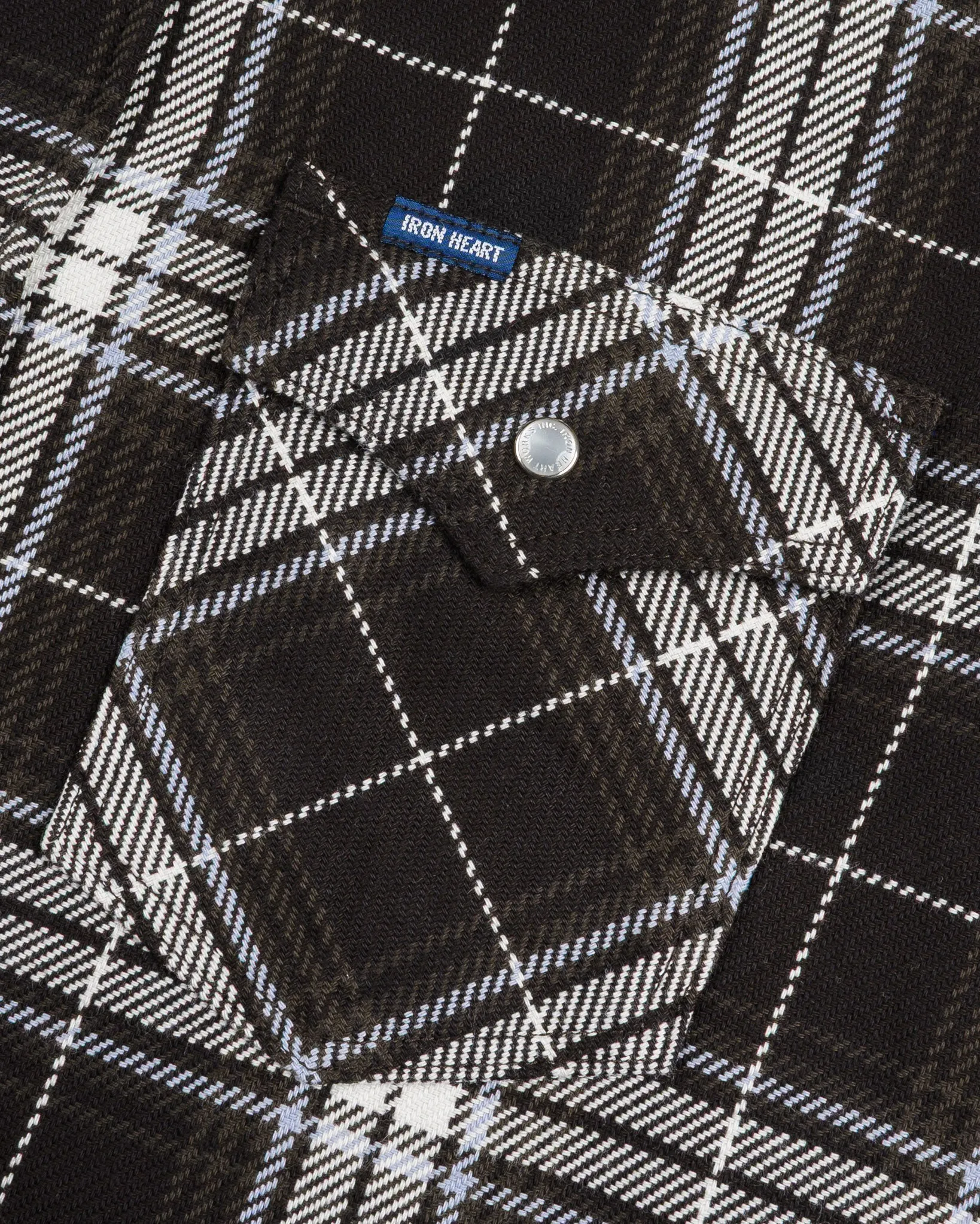 IHSH-439-BLK 9oz Selvedge Flannel Check Western Shirt Black sold by Brooklyn Clothing Co. product image thumbnail 3