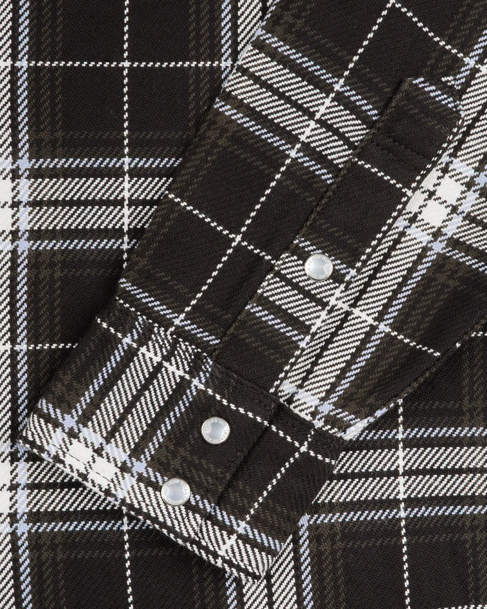 IHSH-439-BLK 9oz Selvedge Flannel Check Western Shirt Black sold by Brooklyn Clothing Co. product image thumbnail 4