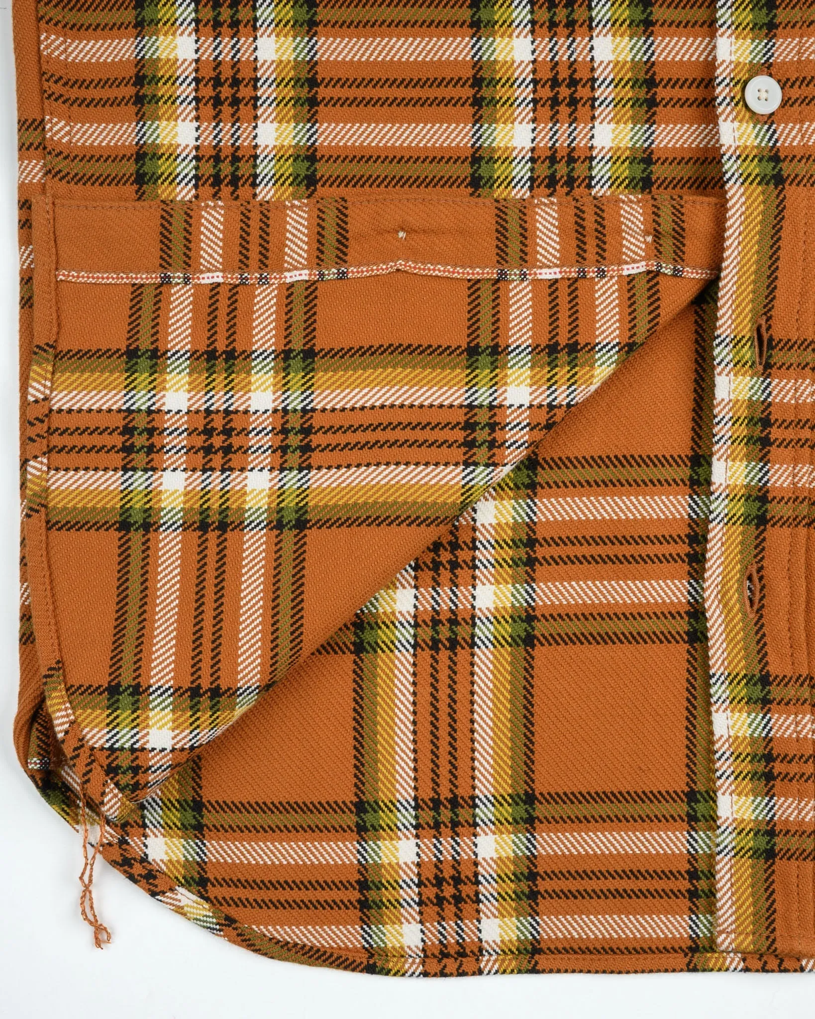 IHSH-442-ORA 9oz Selvedge Flannel Check Work Shirt Orange sold by Brooklyn Clothing Co. product image thumbnail 5