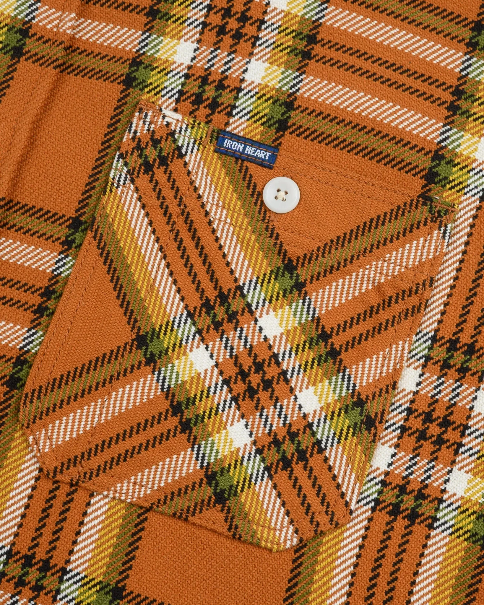 IHSH-442-ORA 9oz Selvedge Flannel Check Work Shirt Orange sold by Brooklyn Clothing Co. product image thumbnail 3