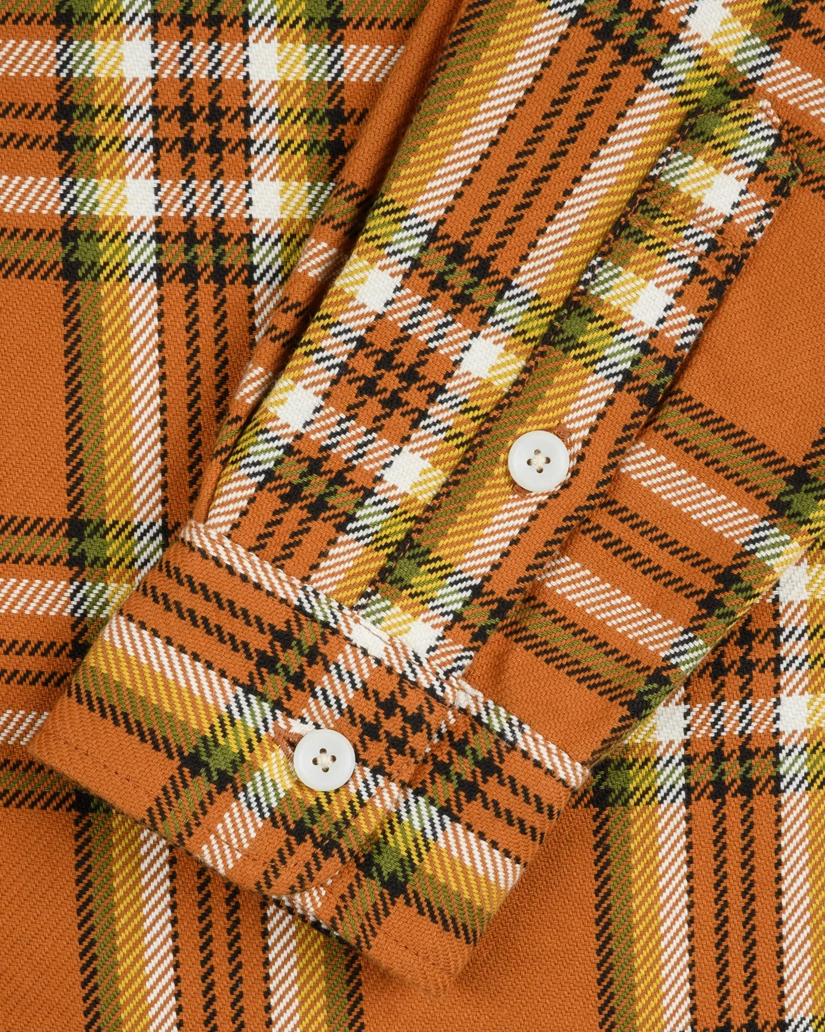IHSH-442-ORA 9oz Selvedge Flannel Check Work Shirt Orange sold by Brooklyn Clothing Co. product image thumbnail 4