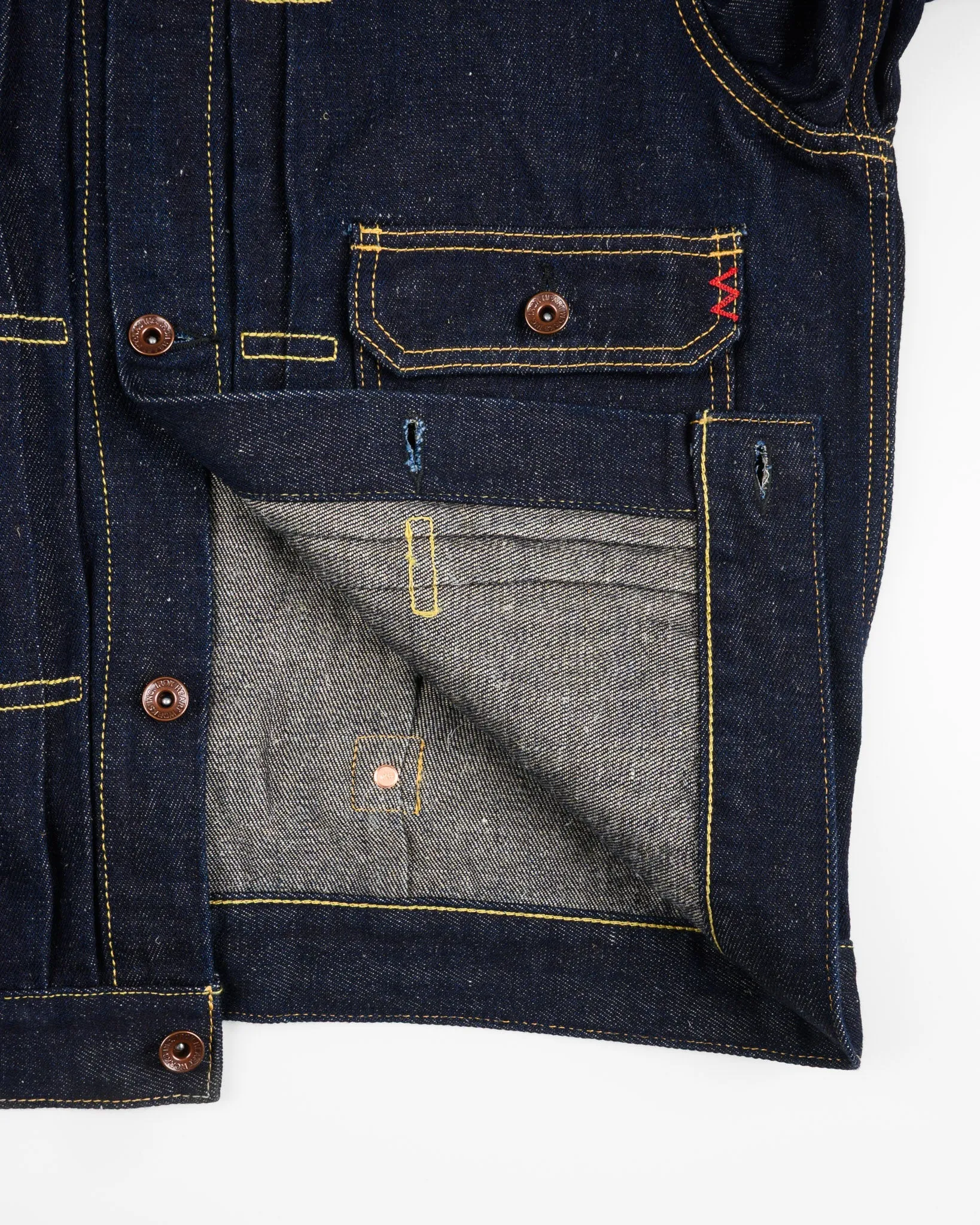 IHJ-163-IND 14oz Cotton/Linen Denim Type II Jacket Indigo sold by Brooklyn Clothing Co. product image thumbnail 5