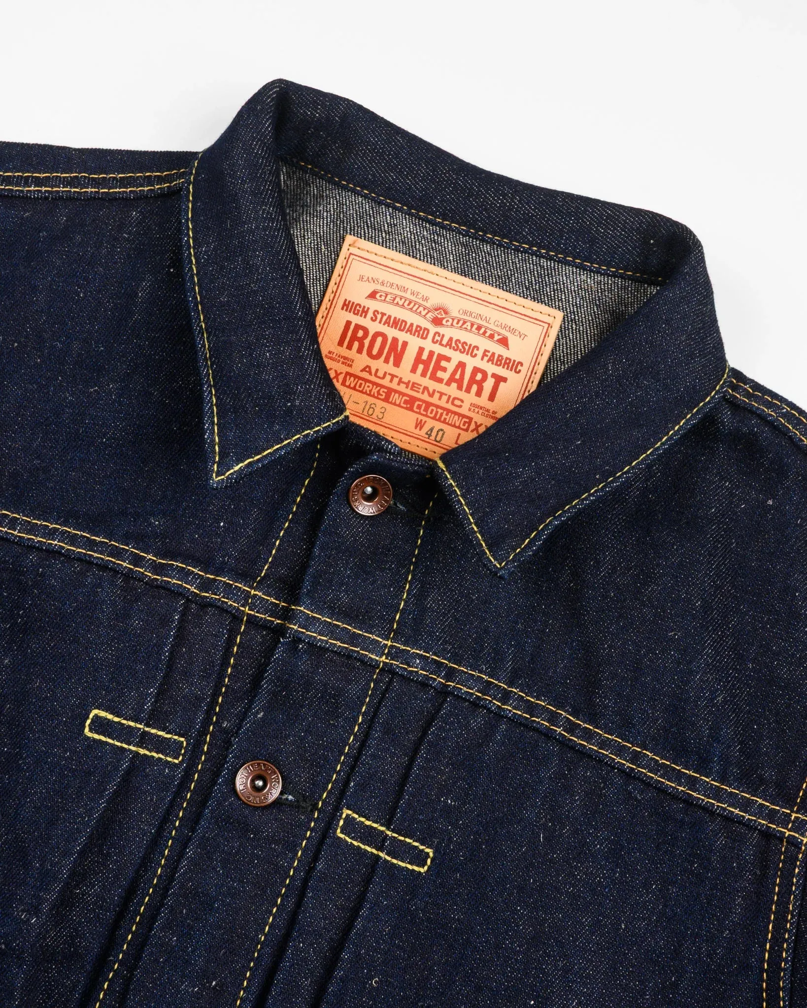 IHJ-163-IND 14oz Cotton/Linen Denim Type II Jacket Indigo sold by Brooklyn Clothing Co. product image thumbnail 2
