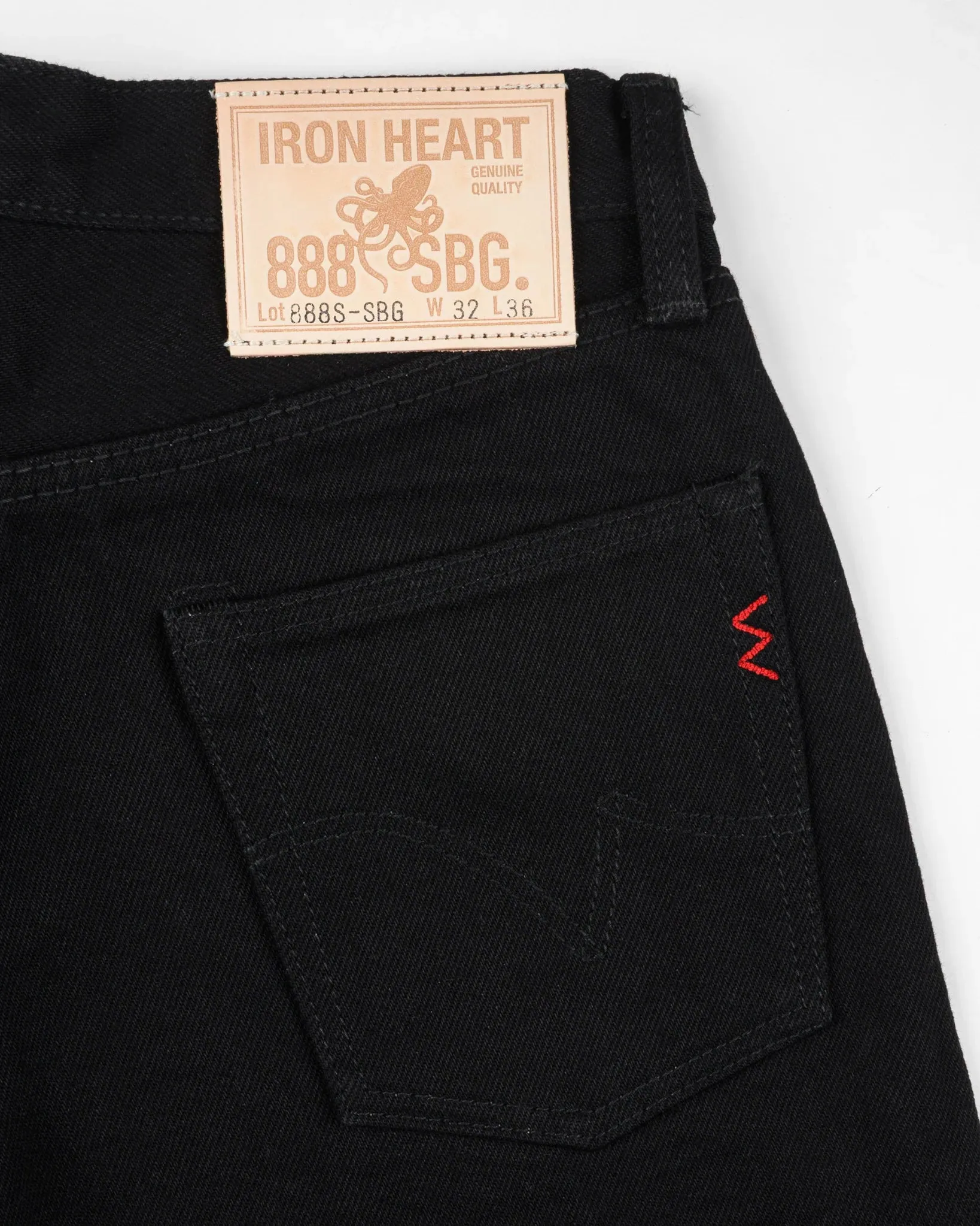 IH-888S-SBG 21oz Selvedge Denim Medium/High Rise Relaxed Taper Superblack (Fades To Grey) sold by Brooklyn Clothing Co. product image thumbnail 2