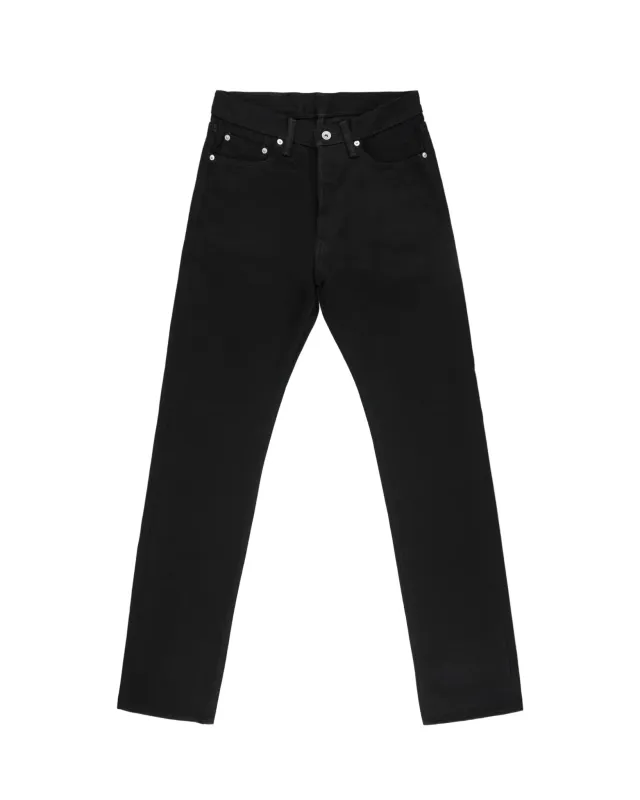 IH-888S-SBG 21oz Selvedge Denim Medium/High Rise Relaxed Taper Superblack (Fades To Grey) made by Iron Heart