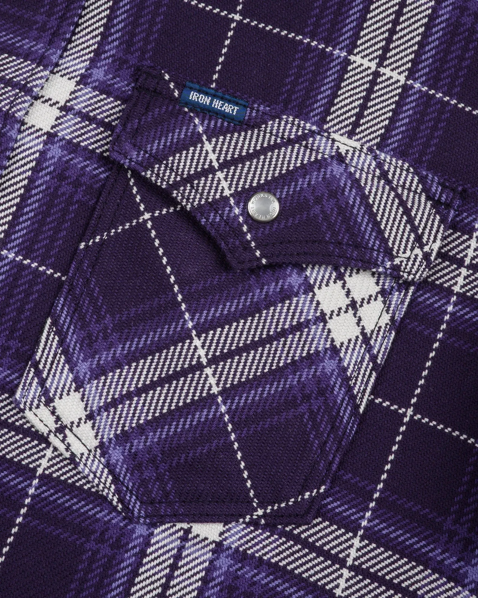 IHSH-439-PUR 9oz Selvedge Flannel Check Western Shirt Purple sold by Brooklyn Clothing Co. product image thumbnail 3