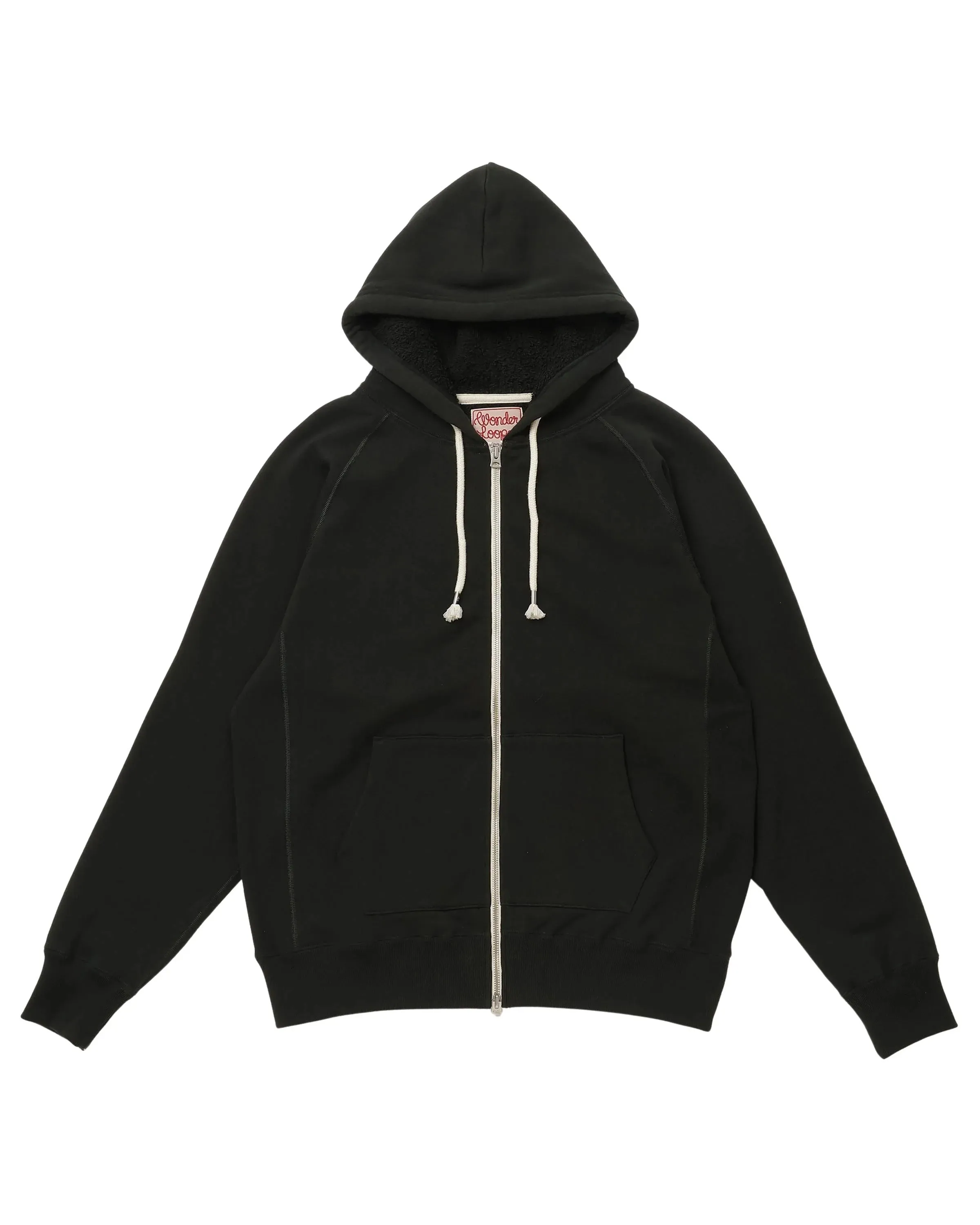 Zip Hoodie Super Looper French Terry Black sold by Brooklyn Clothing Co.