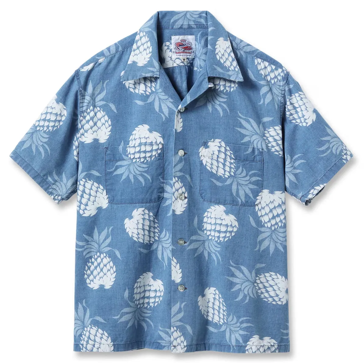 DK 39641 Duke Kahanamoku Indigo Cotton Hawaiian Shirt "Dukes Pineapple" Blue sold by Brooklyn Clothing Co.