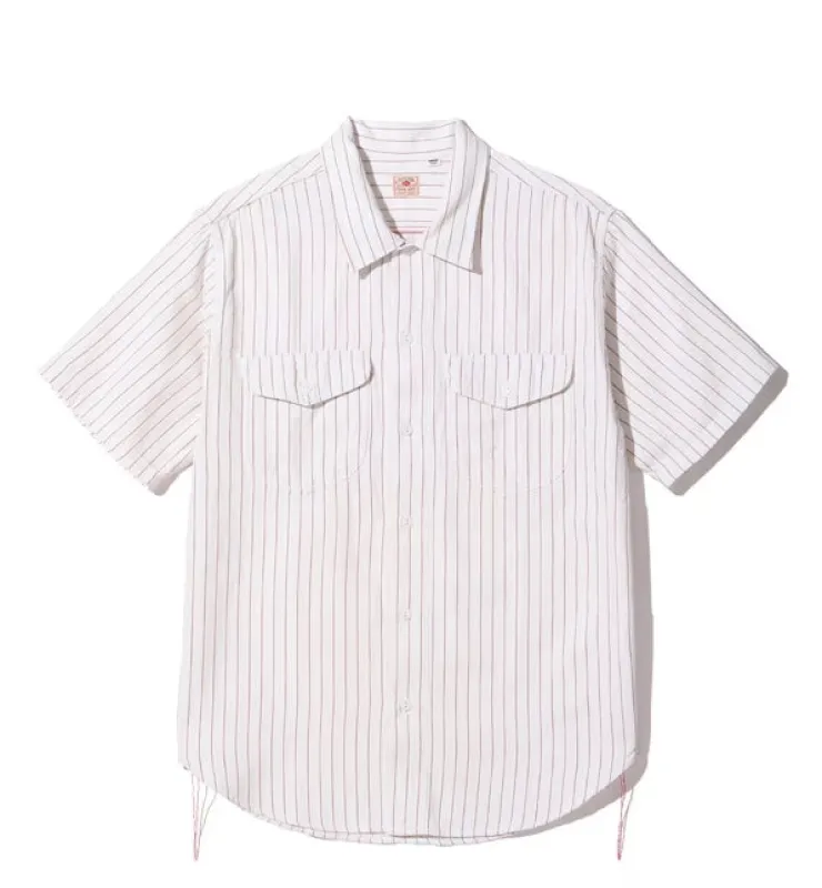 SC38699 Coke Stripe S/S Work Shirt Off White made by Sugar Cane