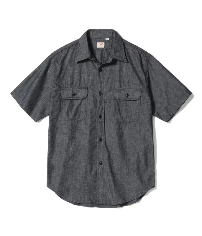 SC39307 Black Chambray S/S Work Shirt made by Sugar Cane