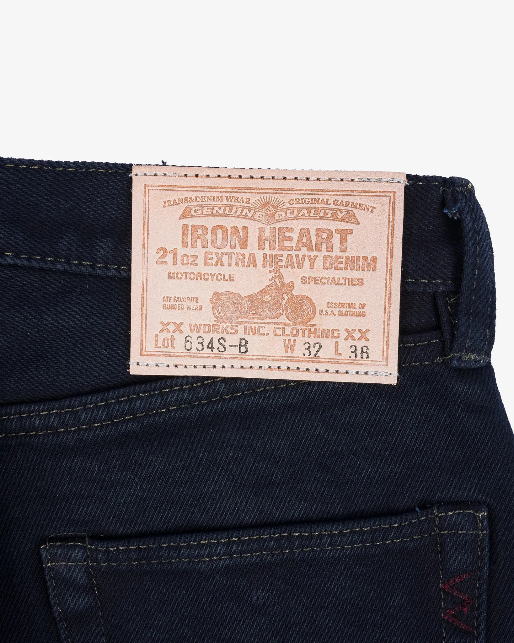 IH-634S-B 21oz Selvedge Denim Straight Cut Jeans Indigo Overdyed Black sold by Brooklyn Clothing Co. product image thumbnail 3