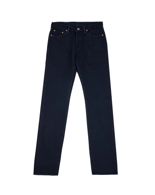 IH-634S-B 21oz Selvedge Denim Straight Cut Jeans Indigo Overdyed Black made by Iron Heart