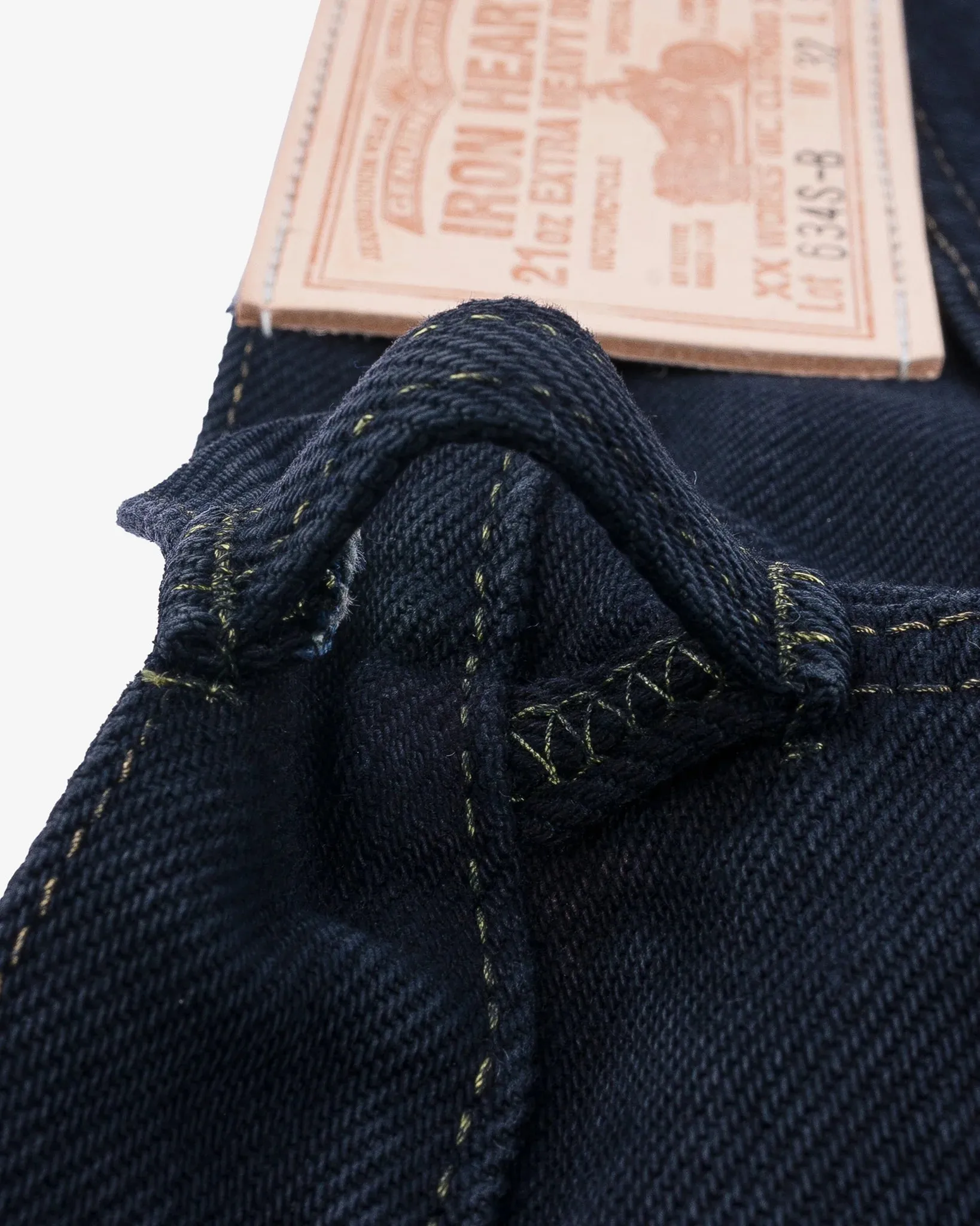 IH-634S-B 21oz Selvedge Denim Straight Cut Jeans Indigo Overdyed Black sold by Brooklyn Clothing Co. product image thumbnail 4