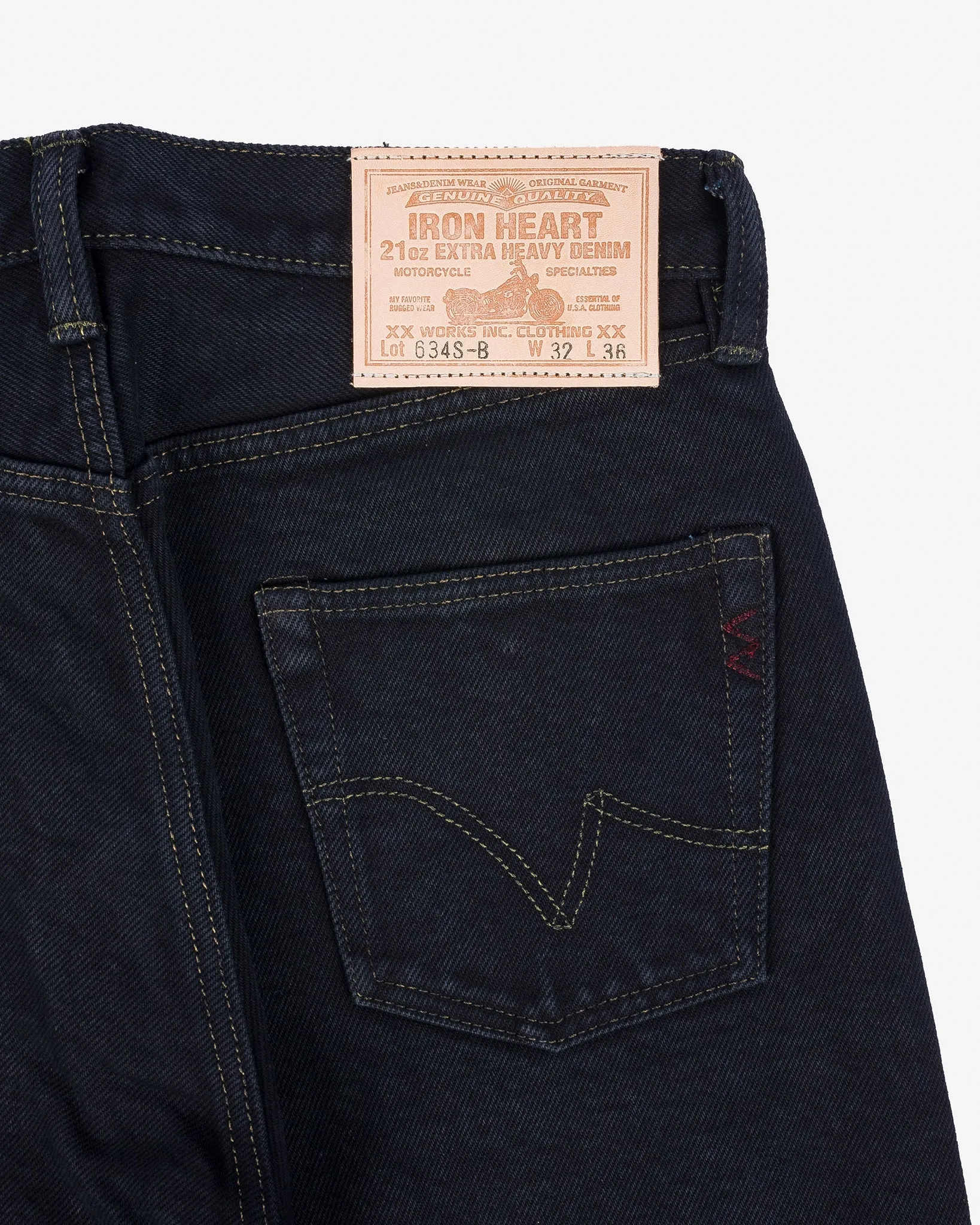 IH-634S-B 21oz Selvedge Denim Straight Cut Jeans Indigo Overdyed Black sold by Brooklyn Clothing Co. product image thumbnail 2