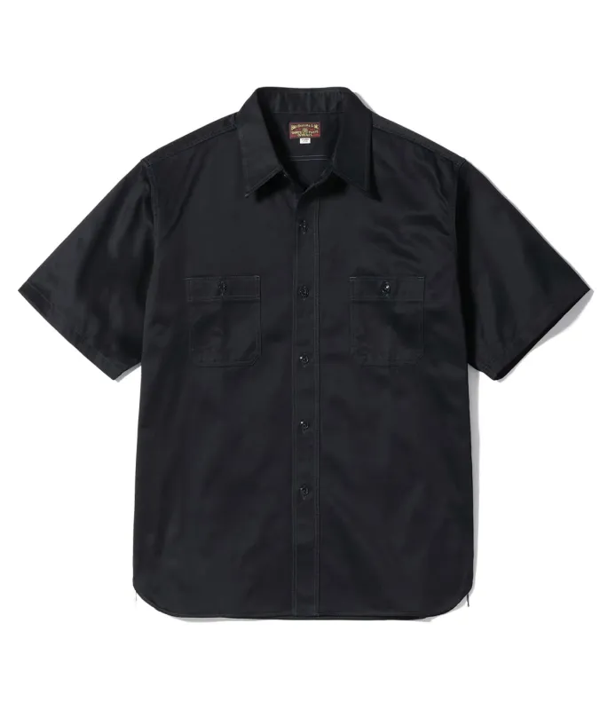 BR39530 Herringbone Short Sleeve Work Shirt Black made by Buzz Rickson’s