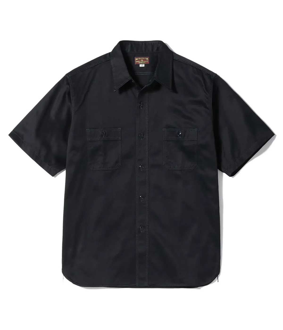 BR39530 Herringbone Short Sleeve Work Shirt Black sold by Brooklyn Clothing Co.