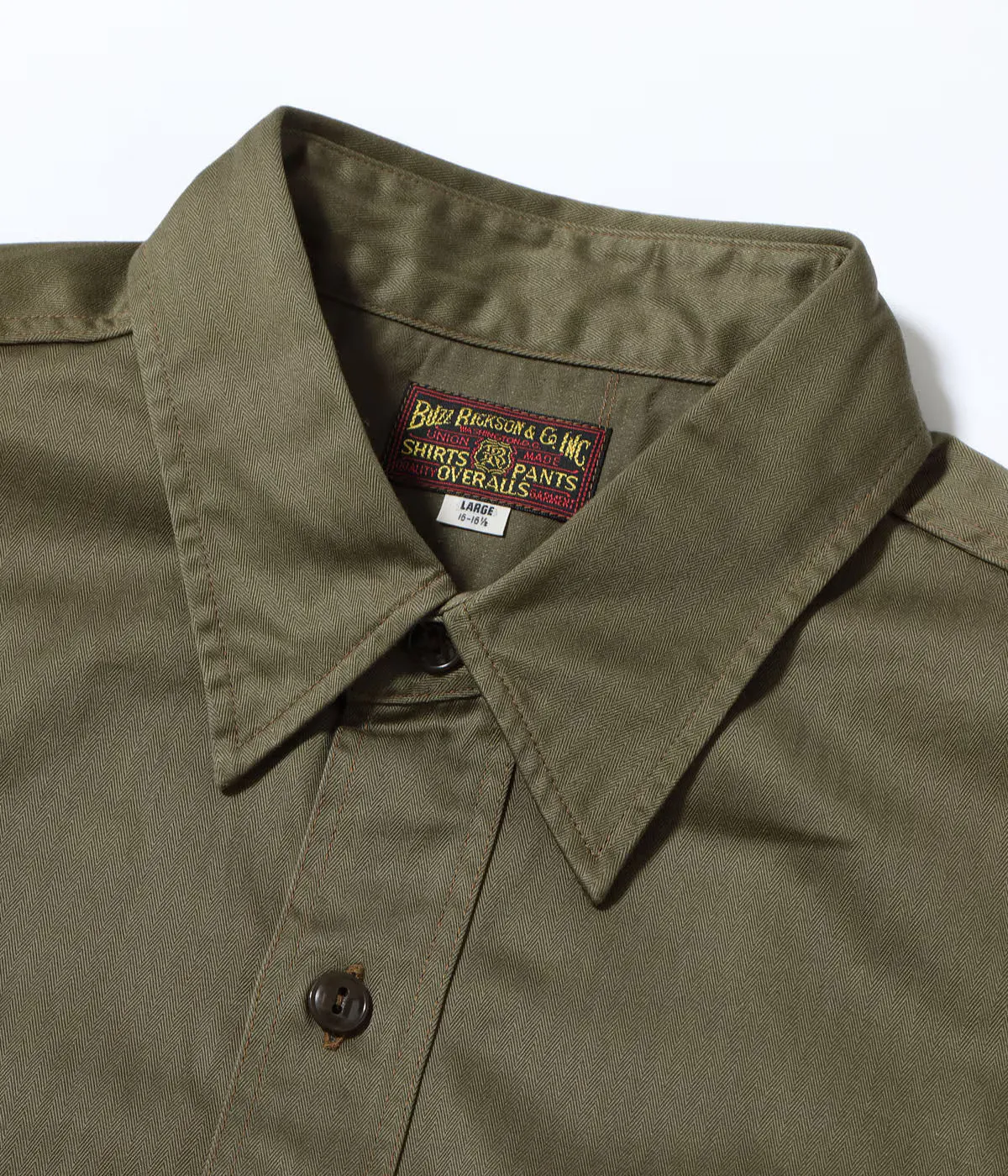 BR39730 Herringbone Short Sleeve Work Shirt Olive sold by Brooklyn Clothing Co. product image thumbnail 2