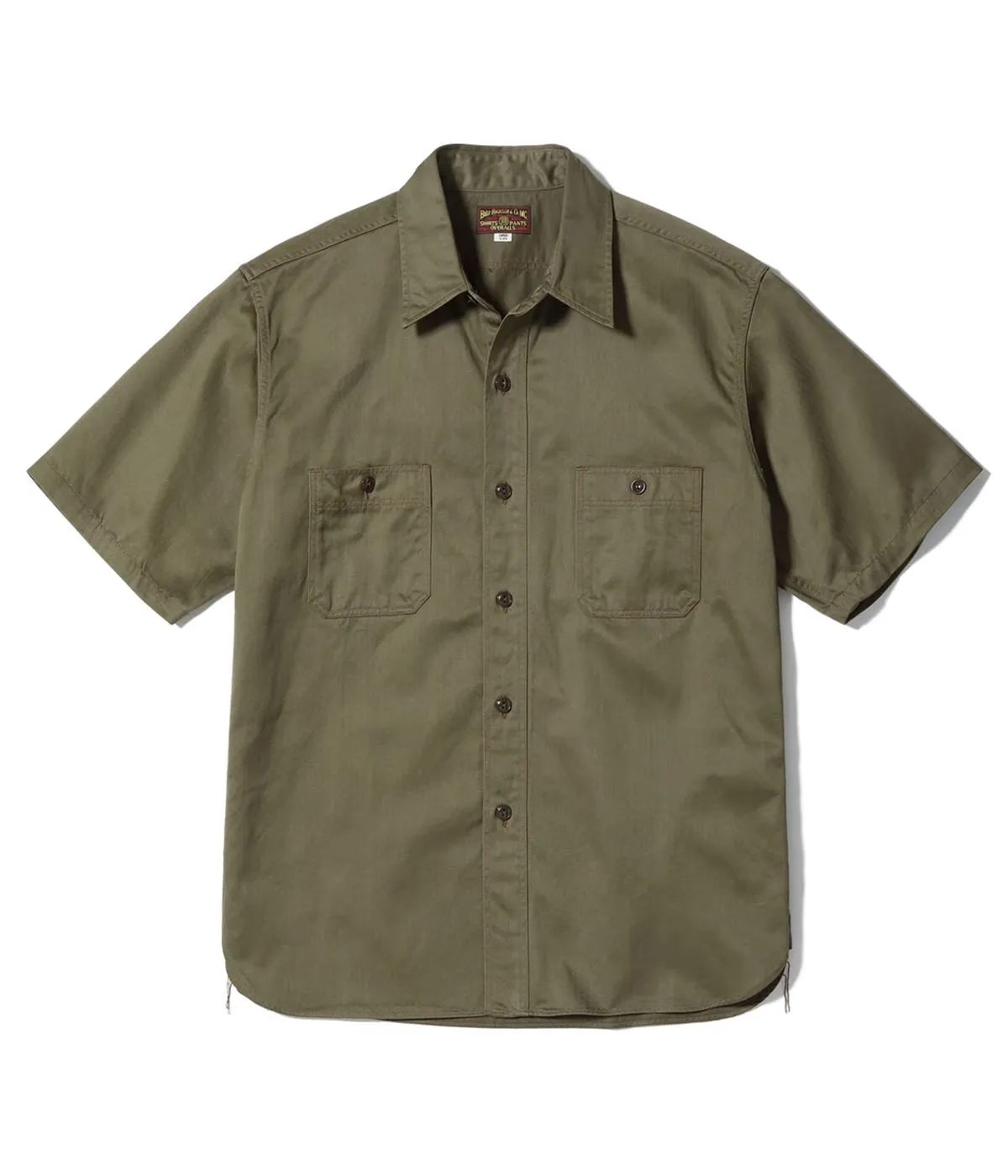 BR39730 Herringbone Short Sleeve Work Shirt Olive sold by Brooklyn Clothing Co.