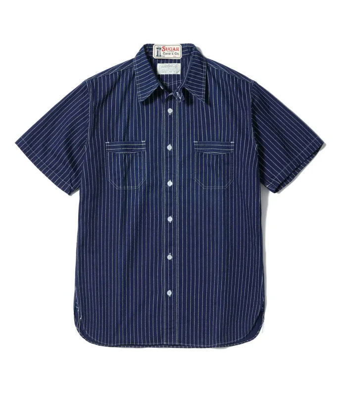 SC36267 Fiction Romance 8.5oz Wabash Stripe S/S Work Shirt made by Sugar Cane