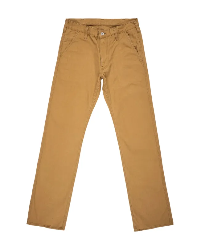 IH-748-BRN 10oz Herringbone Wide Pants Brown made by Iron Heart