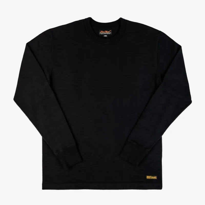 IHTL-1501-BLK 11oz Cotton Knit Crewneck Sweater Black made by Iron Heart