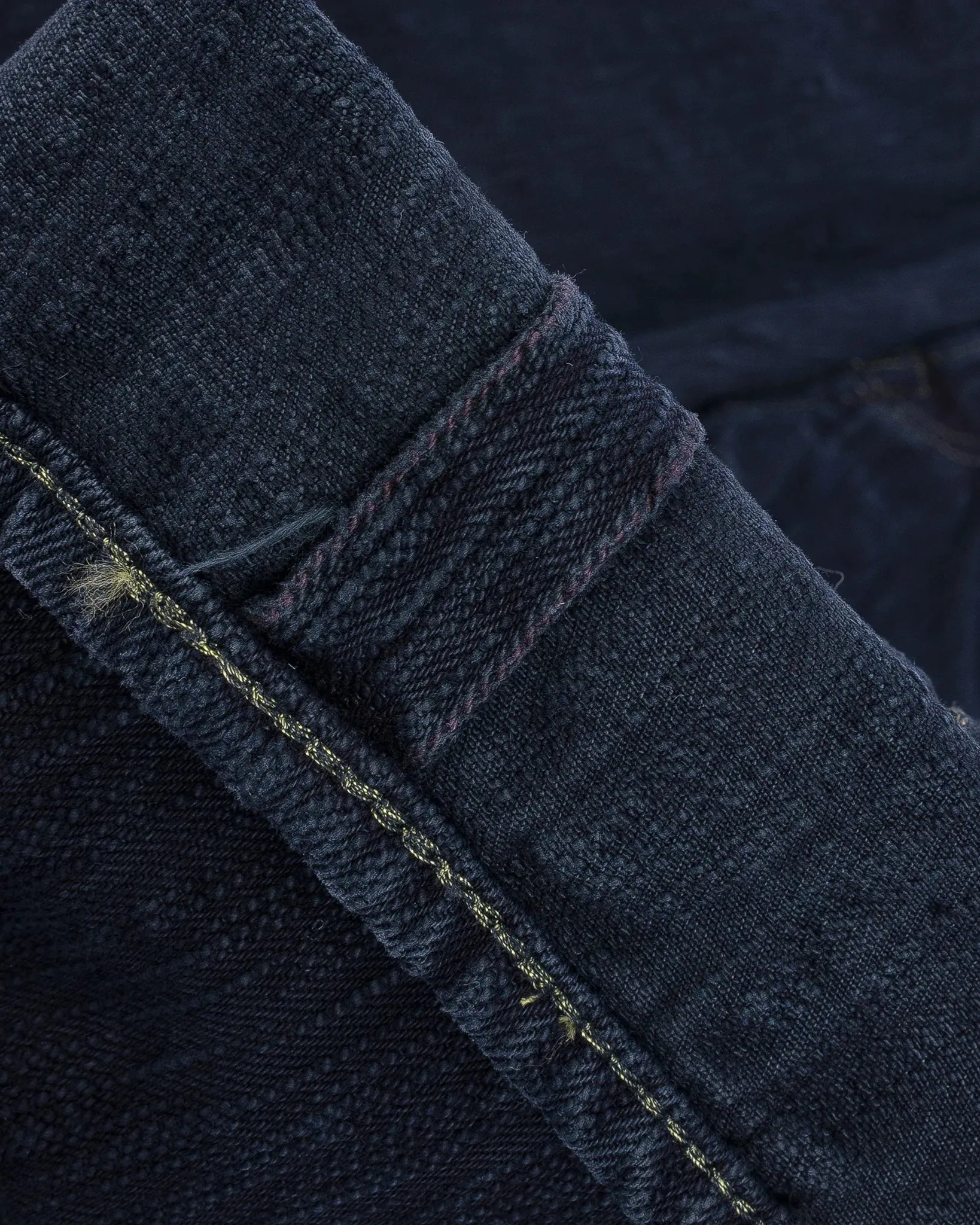 IH-888S-SLBod 16oz Slubby Selvedge Denim Relaxed Tapered Cut Indigo Overdyed Black sold by Brooklyn Clothing Co. product image thumbnail 5