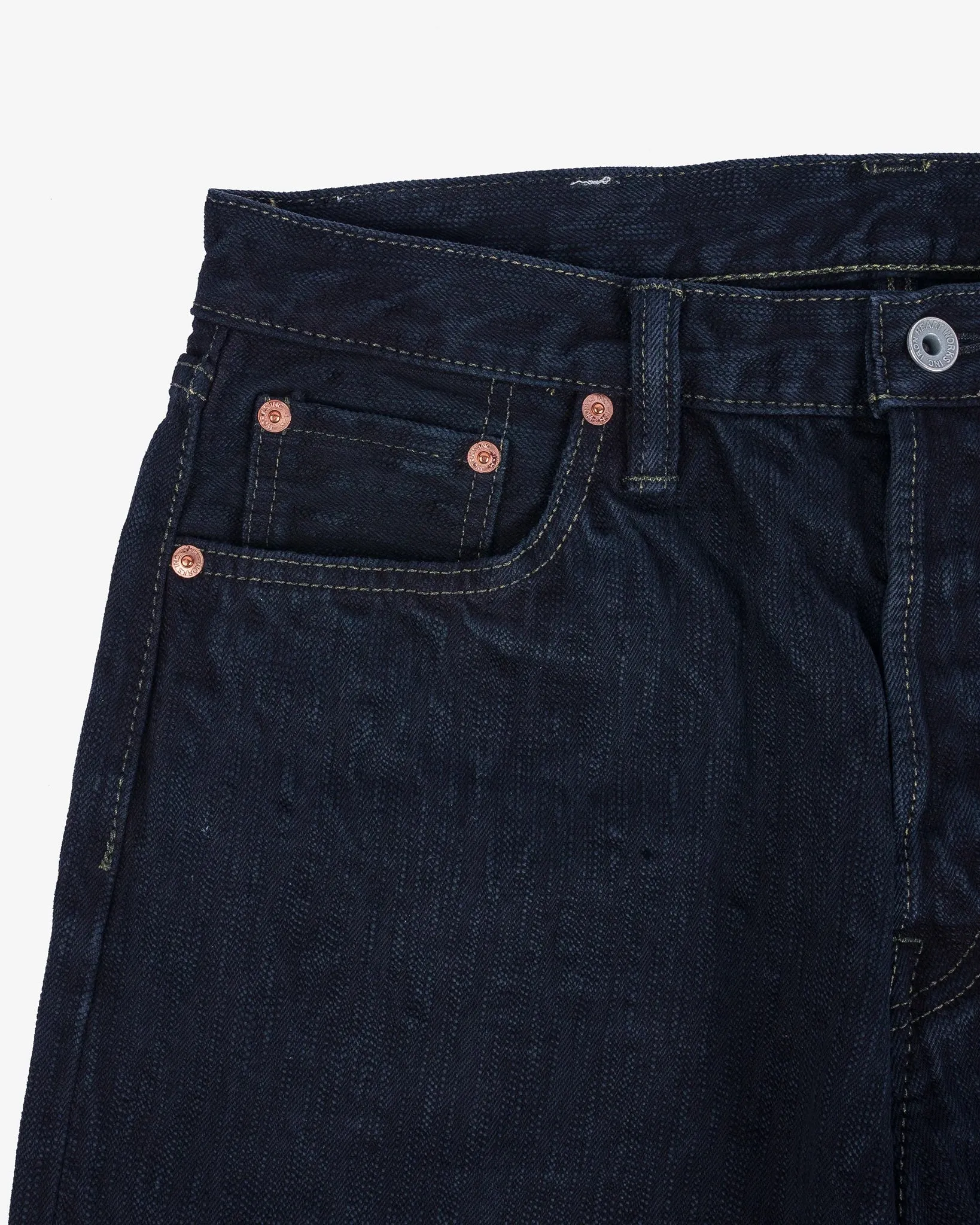 IH-888S-SLBod 16oz Slubby Selvedge Denim Relaxed Tapered Cut Indigo Overdyed Black sold by Brooklyn Clothing Co. product image thumbnail 4
