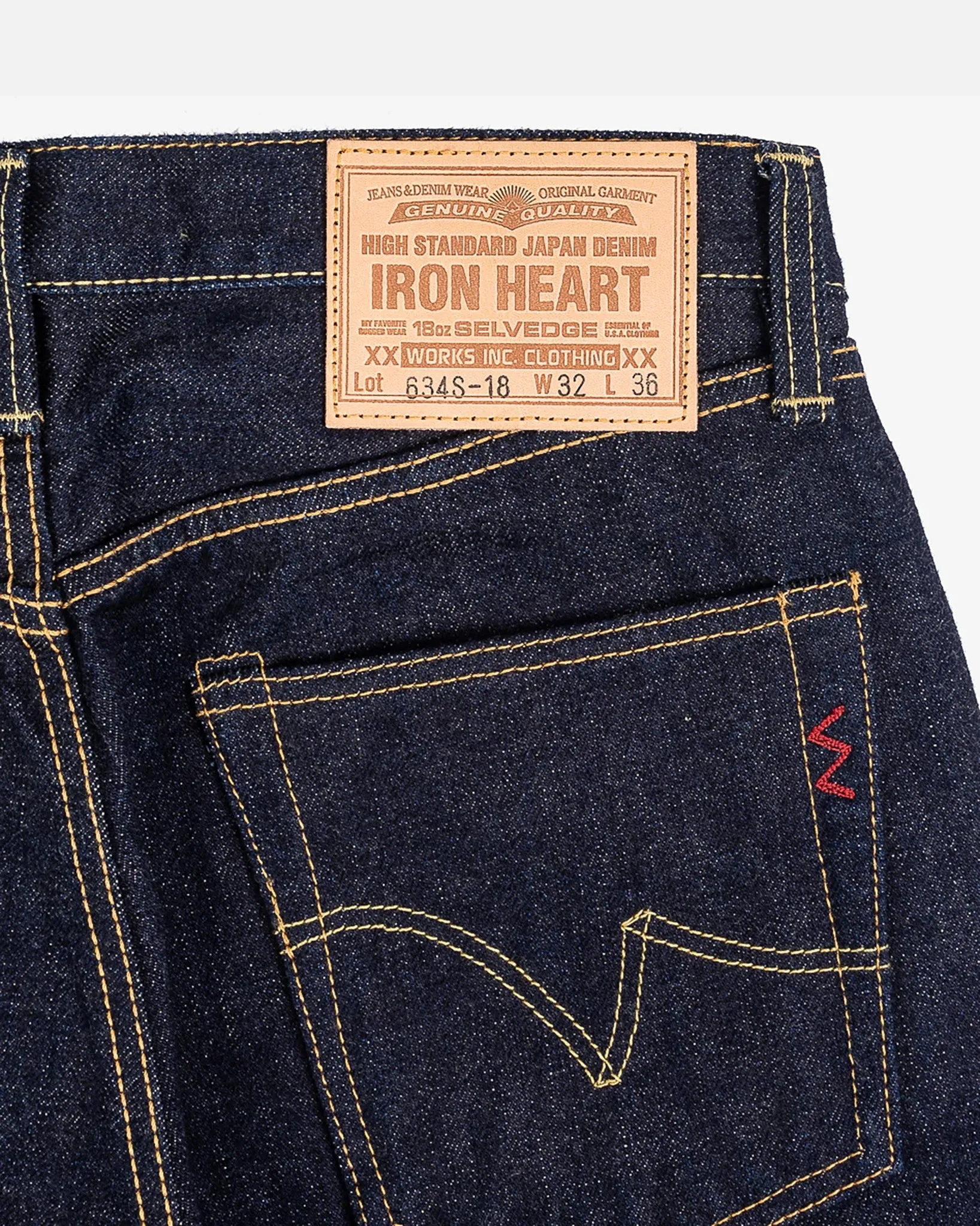 IH-634S-18 18oz Vintage Selvedge Denim Straight Cut Indigo sold by Brooklyn Clothing Co. product image thumbnail 2