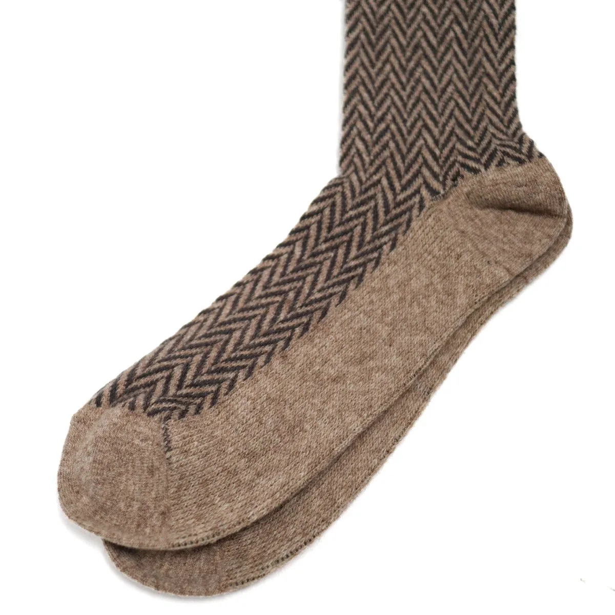 Wool Herringbone Crew Sock Beige sold by Brooklyn Clothing Co. product image thumbnail 2