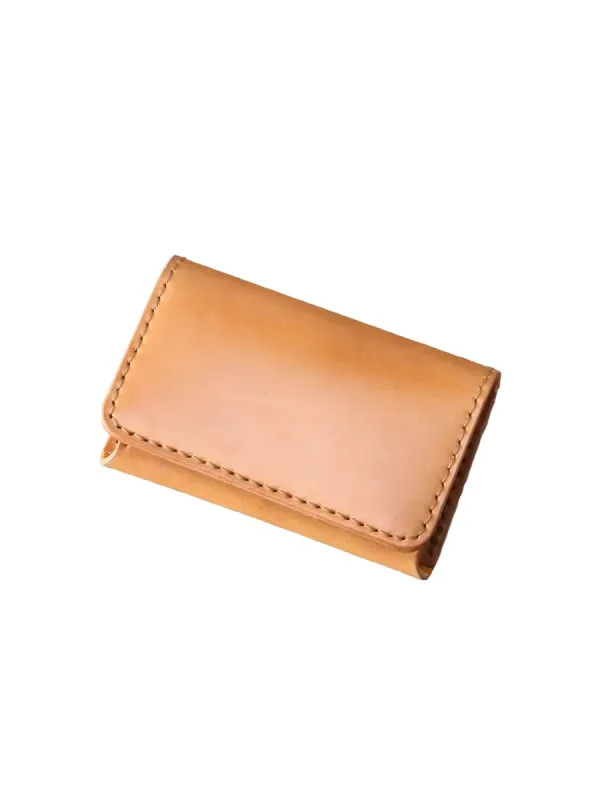 FN-C4C4-3 Cordovan Card Case Camel made by Brooklyn Clothing Co.
