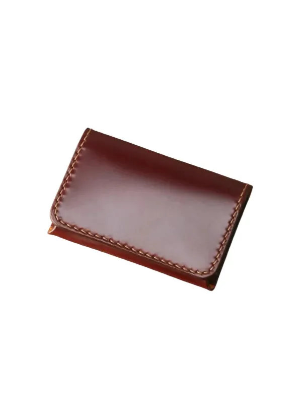 FN-C4C4-3 Cordovan Card Case Brown made by Brooklyn Clothing Co.
