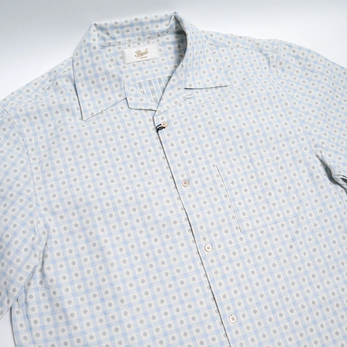 Brooklyn Clothing X Prequel Classic Dobby Check Open Collar Shirt Beige sold by Brooklyn Clothing Co. product image thumbnail 3