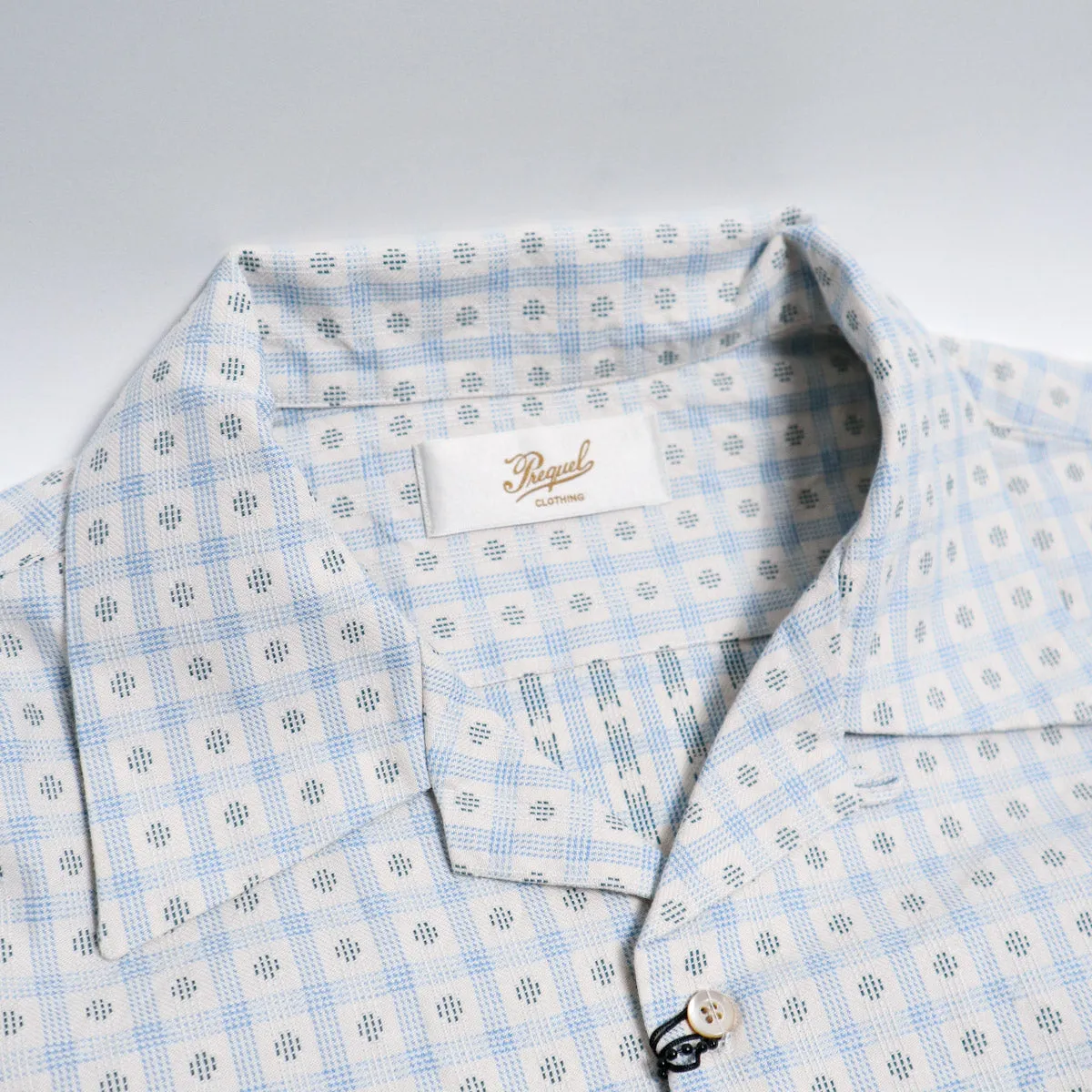 Brooklyn Clothing X Prequel Classic Dobby Check Open Collar Shirt Beige sold by Brooklyn Clothing Co. product image thumbnail 2