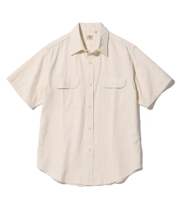 SC37942 White Chambray S/S Work Shirt made by Sugar Cane