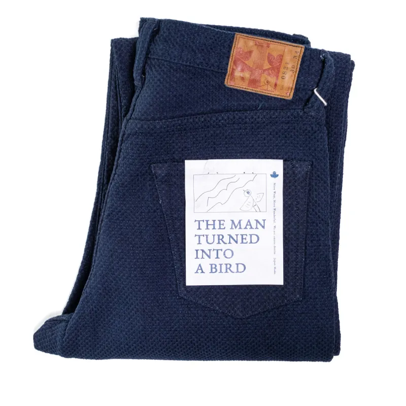 0821 15oz Ori-zashi Sashiko Loose Fit One Wash made by OMOTO DENIM