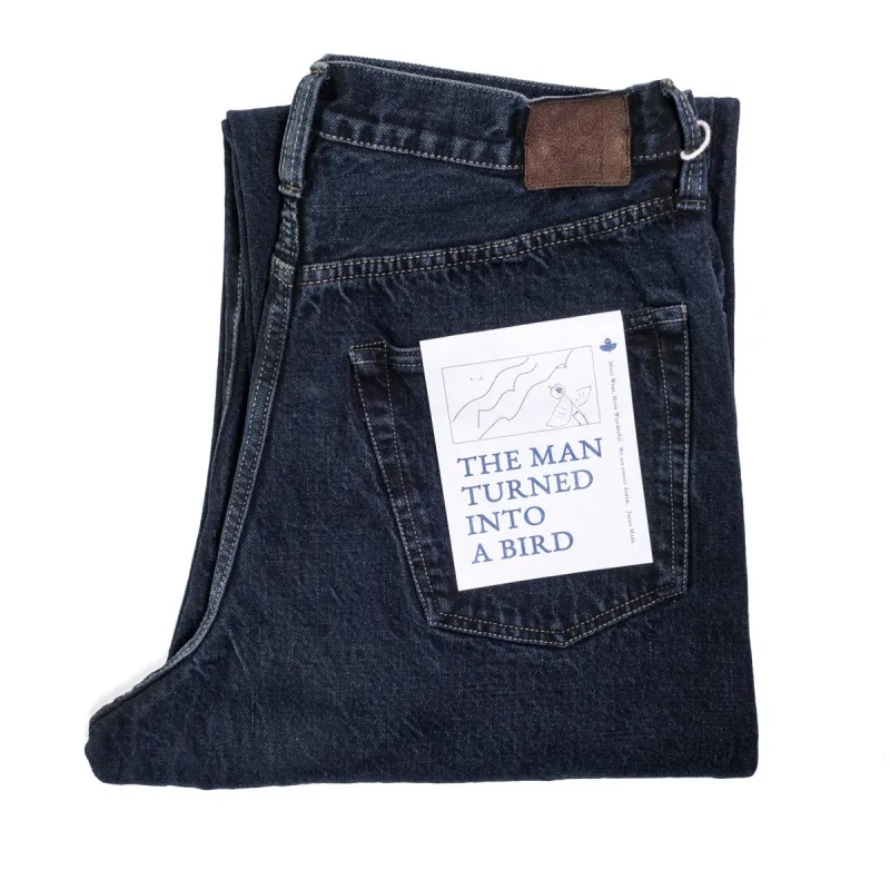 0815 13.5oz Selvedge Denim Loose Fit Charcoal Overdye made by OMOTO DENIM