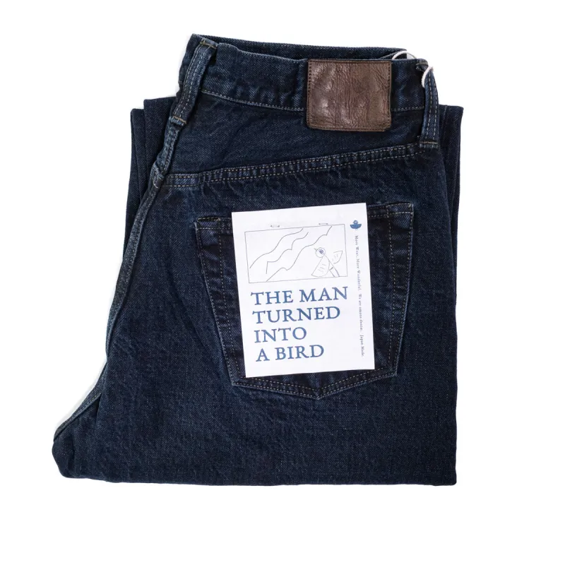 0615 13.5oz Selvedge Denim Relaxed Fit Charcoal Overdye made by OMOTO DENIM