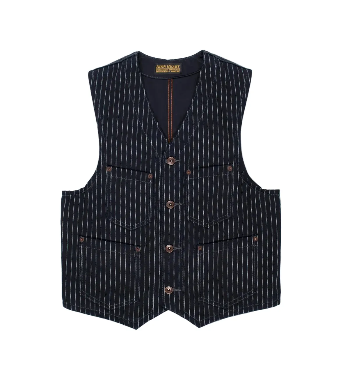 IHV-02-BLK 12oz Wabash /Duck Work Vest Indigo/Navy sold by Brooklyn Clothing Co.