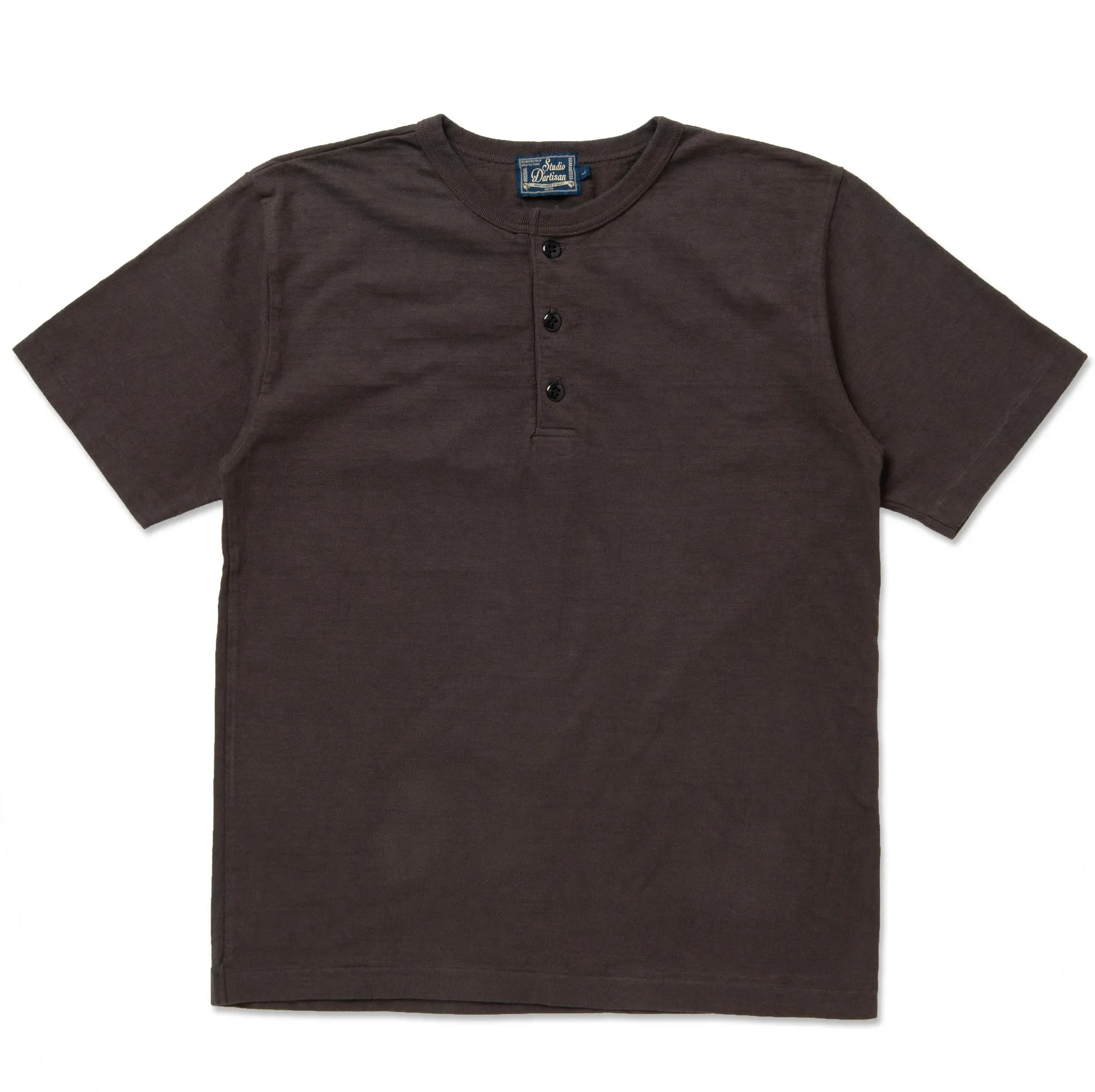 8205 Ishikawadai Tubular Knit Jersey Henley T-Shirt Charcoal Black sold by Brooklyn Clothing Co.