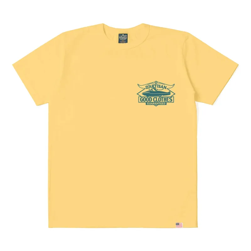 8232B USA Cotton Print T-Shirt Yellow made by Brooklyn Clothing Co.