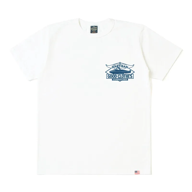8232B USA Cotton Print T-Shirt White made by Brooklyn Clothing Co.