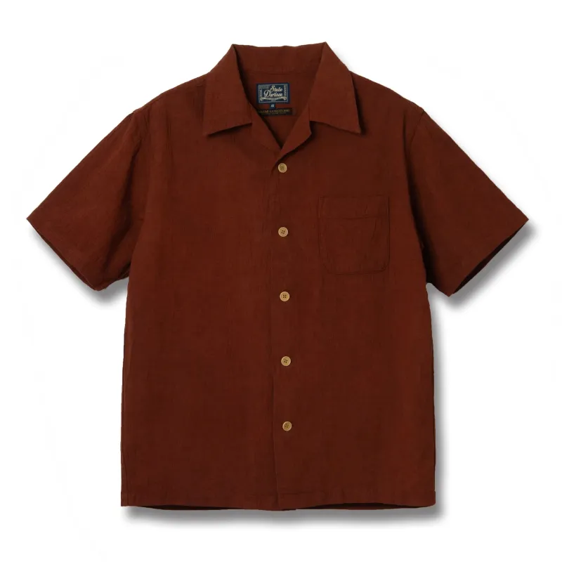 5739 Amami Oshima Mud-dyed Short-sleeved Shirt Brown made by Brooklyn Clothing Co.