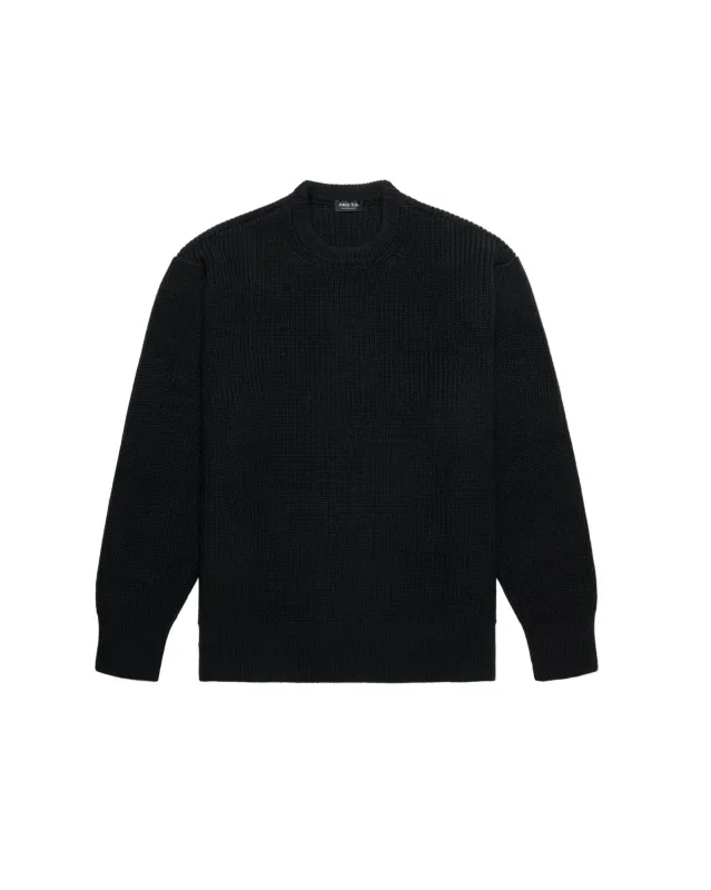 Mariner Crew Merino Wool Sweater Black made by Brooklyn Clothing Co.