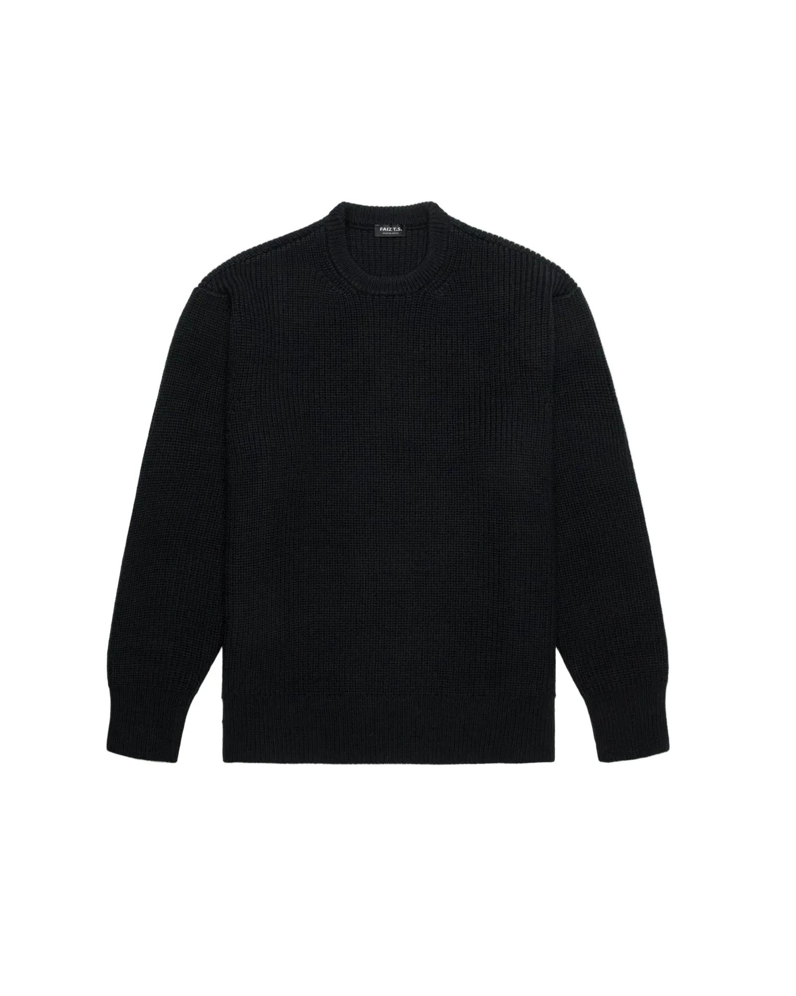 Mariner Crewneck Merino Wool Sweater Black sold by Brooklyn Clothing Co.