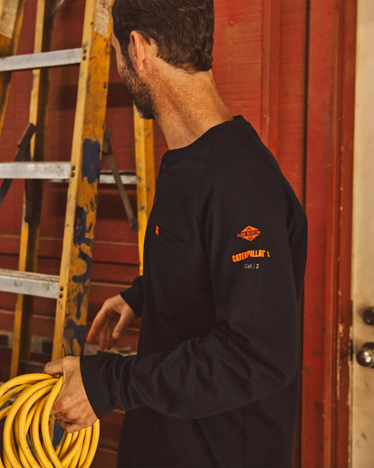 MEN'S FR LIGHTWEIGHT LS HENLEY sold by CAT Workwear product image thumbnail 2